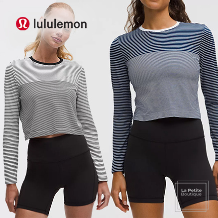 【lululemon】シームレス Mariner ストライプ クロップド丈 長袖