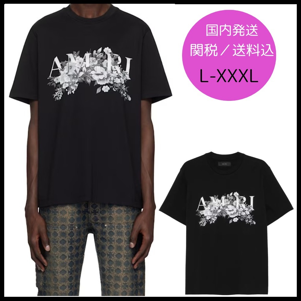 ◆AMIRI◆アミリ ブラック 'Amiri' Garden Tシャツ