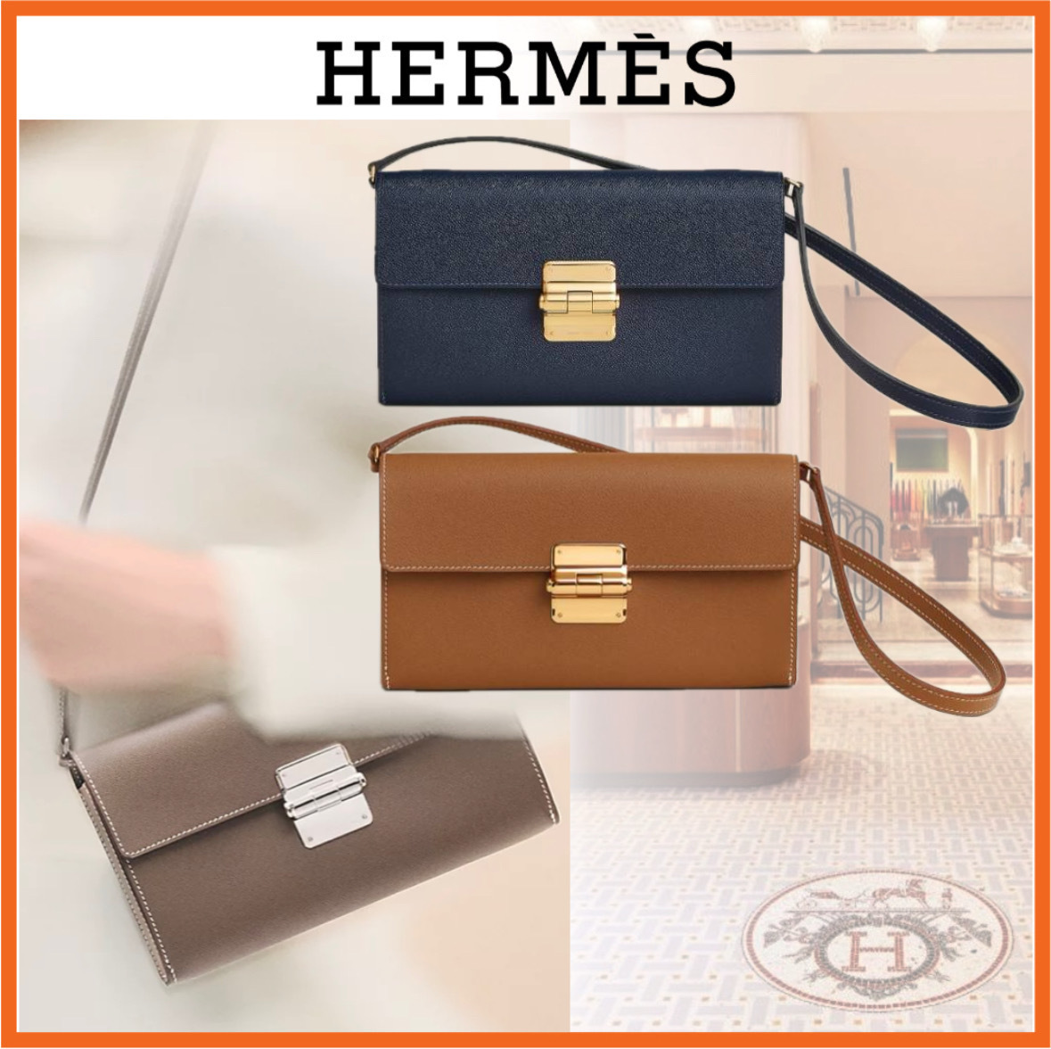【洗練された大人デザイン♪】HERMEショルダーバッグ