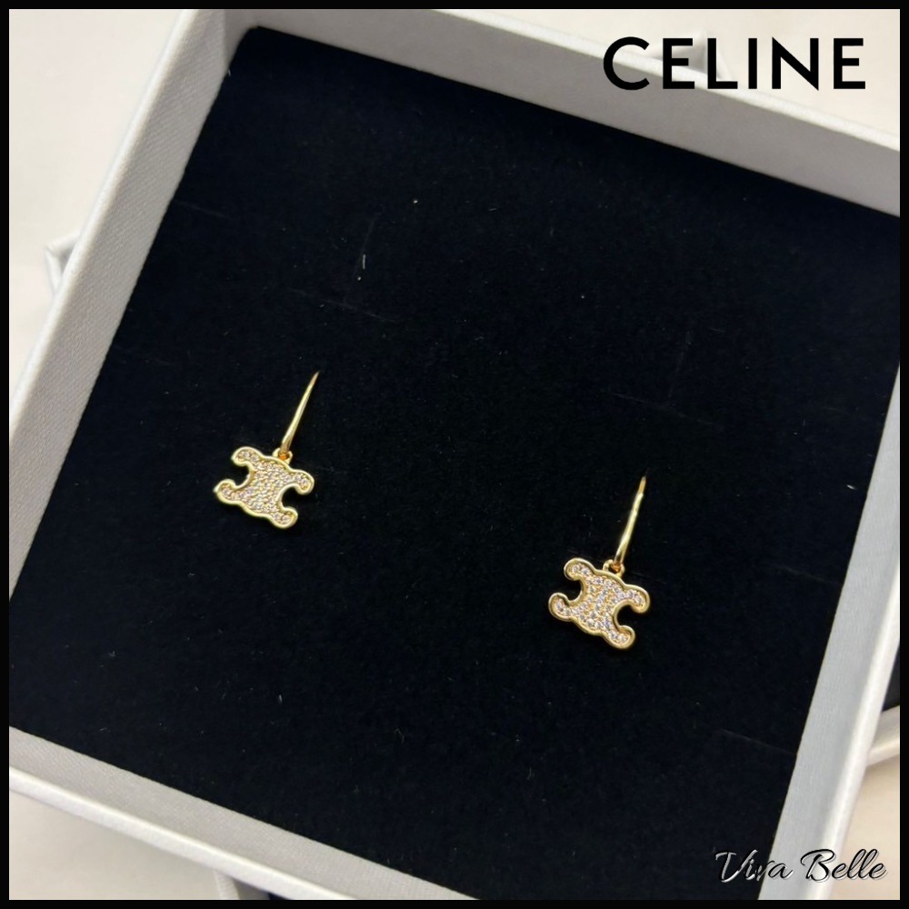 【耳元を華やかに】CELINE トリオンフ ラインストーン