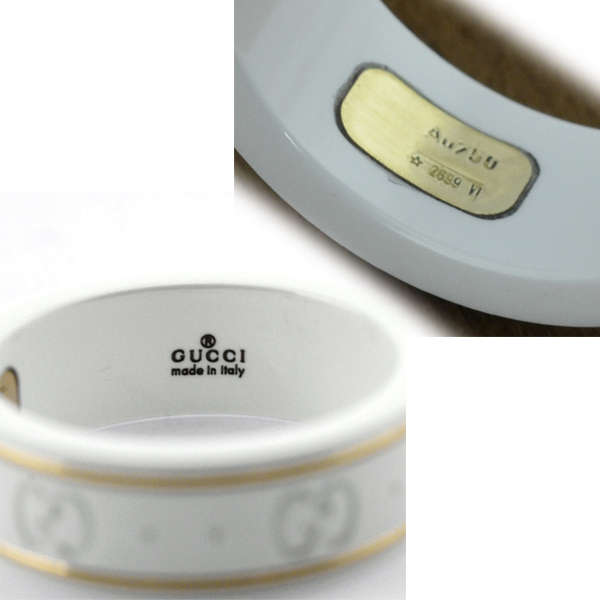 GUCCI リング 指輪 ホワイト JP16号 325964-J85V5/8062/17