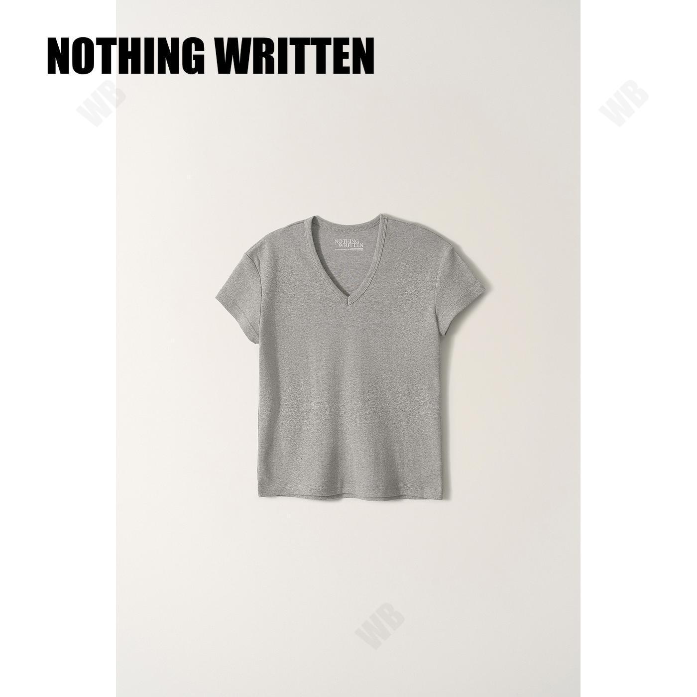 [NOTHING WRITTEN] 90's v-neck t-shirt (Gray) ☆送料込☆