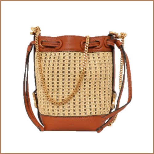 CHLOE クロエ マルシーラフィア ミニ ショルダー バケットバッグ