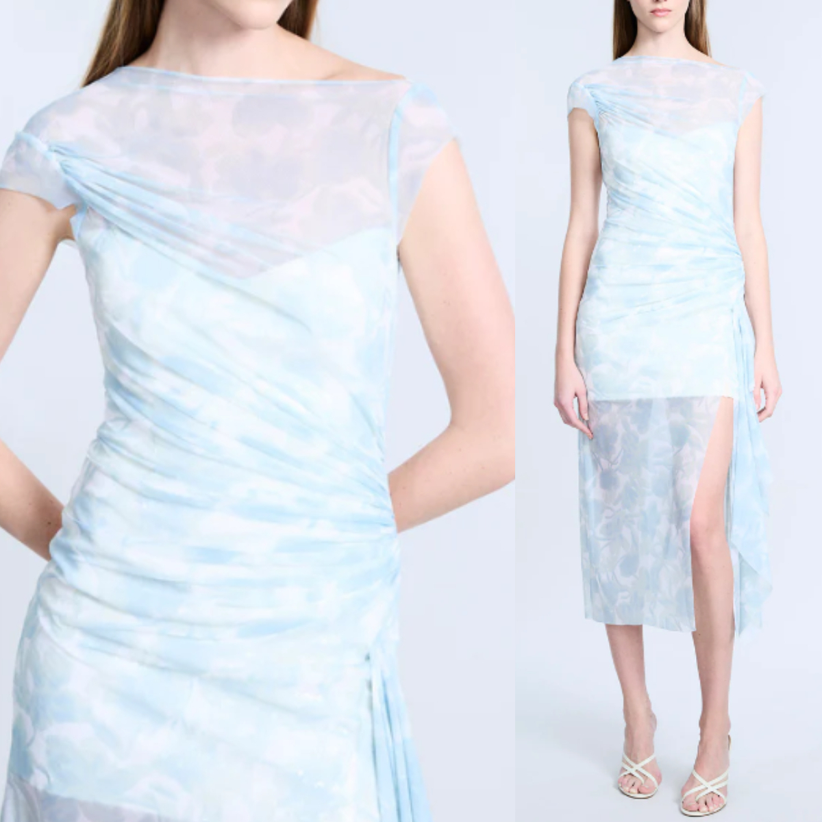 【BCBGMAXAZRIA】関税込★メッシュミディドレス