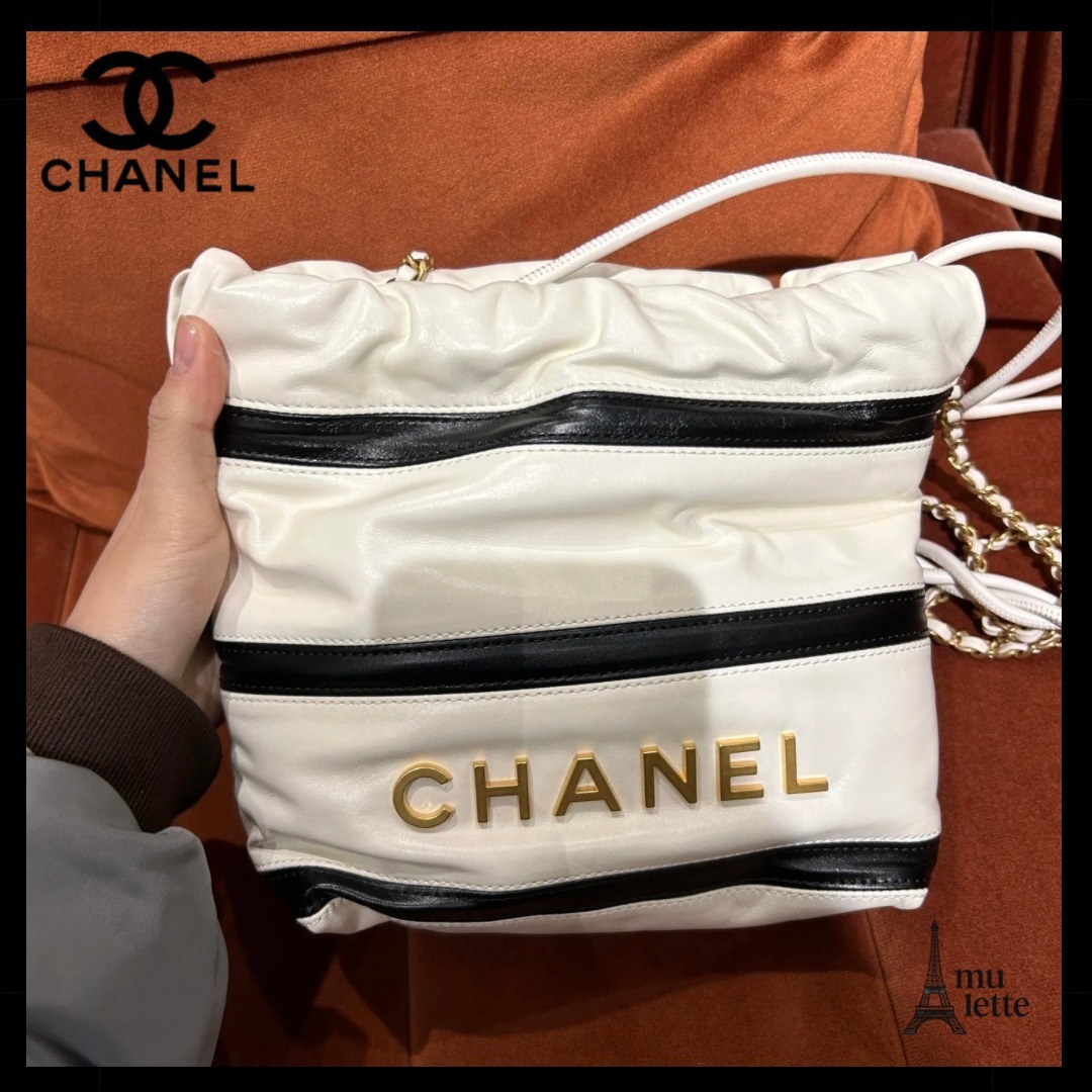大人カジュアル！【CHANEL】ミニショルダーバッグ_CC ボーダー