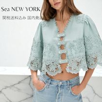 シーニューヨーク　レース付きパフスリーブTシャツ Sea NEW YORK(シーニューヨーク)のレディース ブラウス・シャツ
