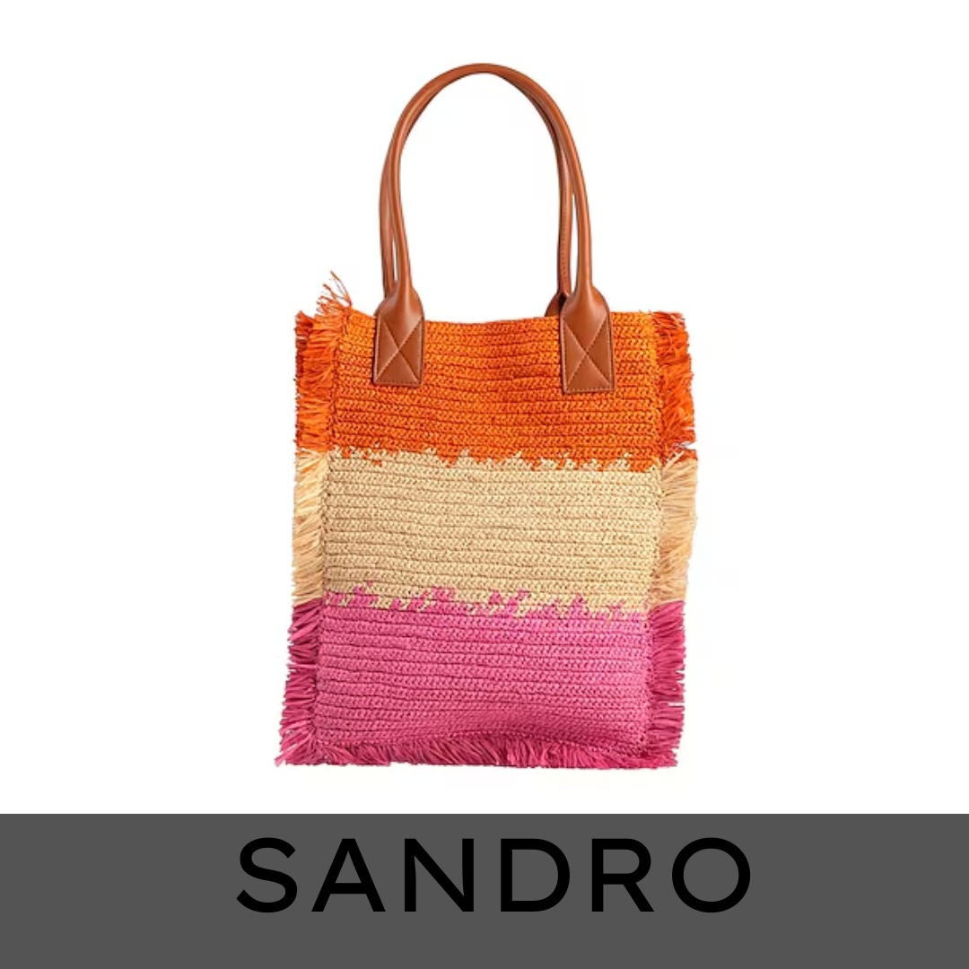 [国内発送] SANDRO★ストロー素材トートバッグ