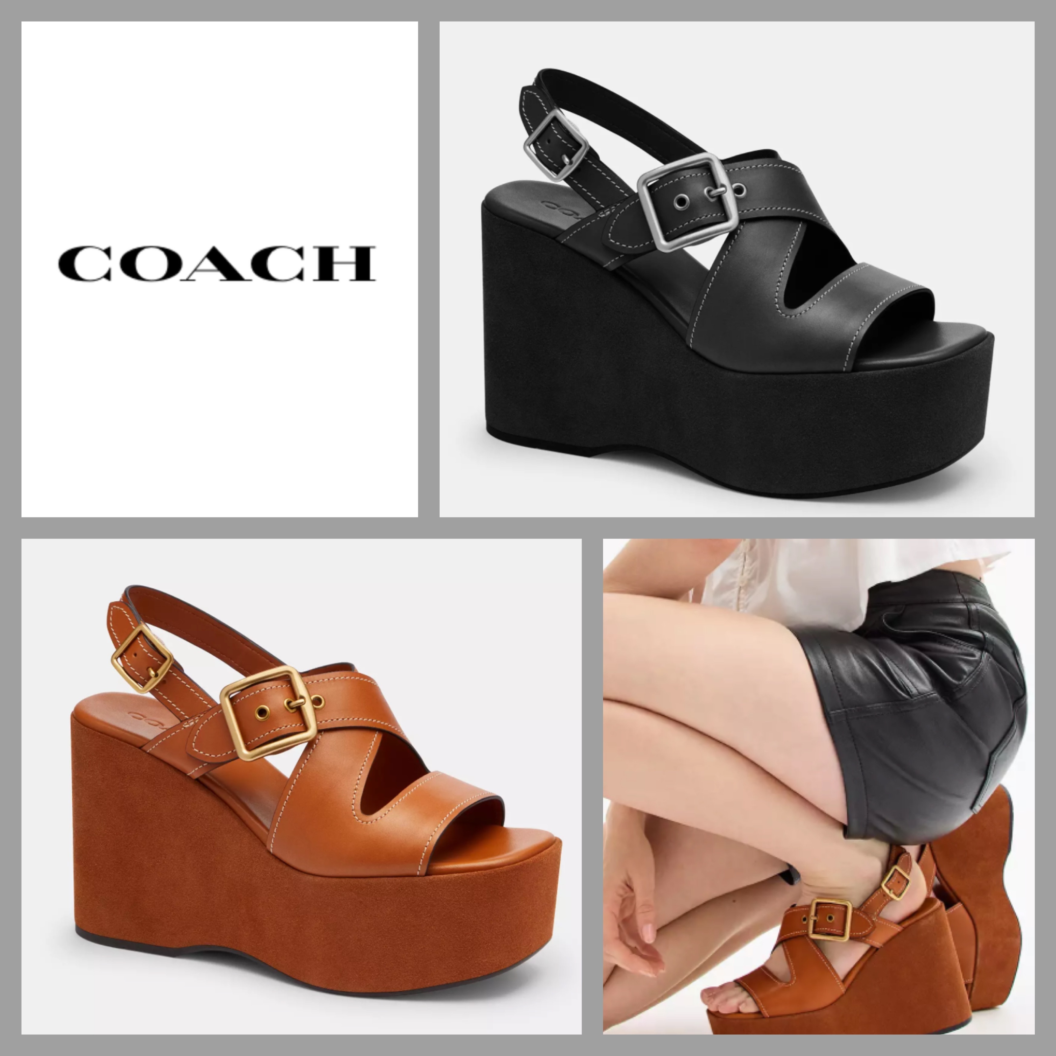 【COACH】アーカイバル バックル ウェッジ サンダル