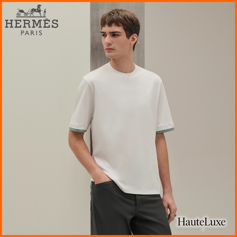 ◆上質◆【HERMES】サドルステッチ コットン Tシャツ