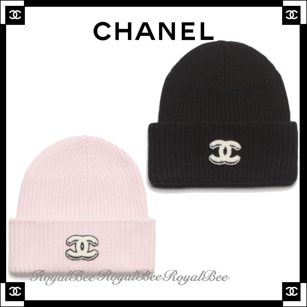 【冬の定番もCHANELで揃える♪2色】シャネル ニット帽