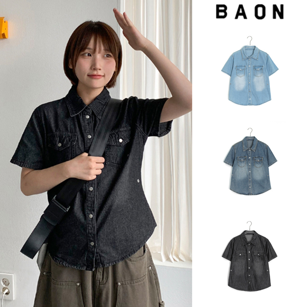 【BAON】Tim Morton Summer Denim Short Sleeve Shirt