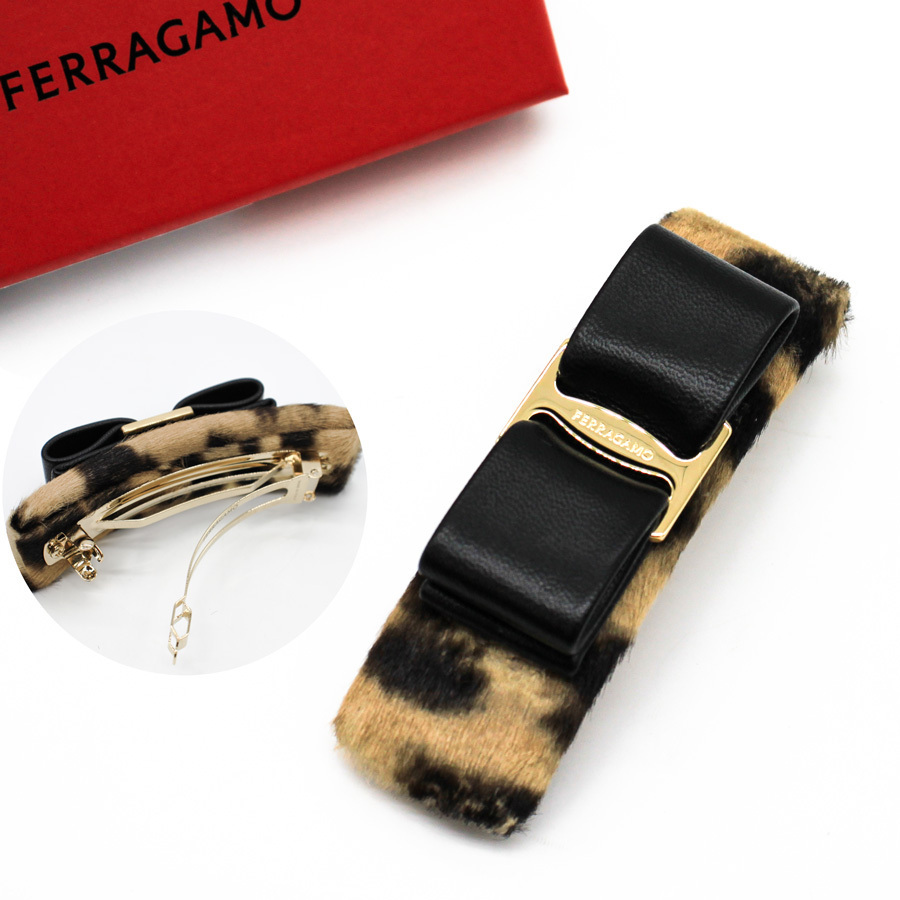 FERRAGAMO フェラガモ 340457 786475 バレッタ ヴァラリボン