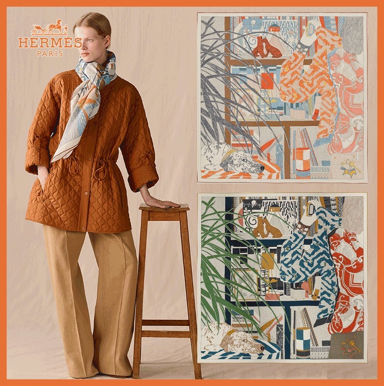 【インパクト抜群】HERMES ショール140 ランデヴーシェエルメス