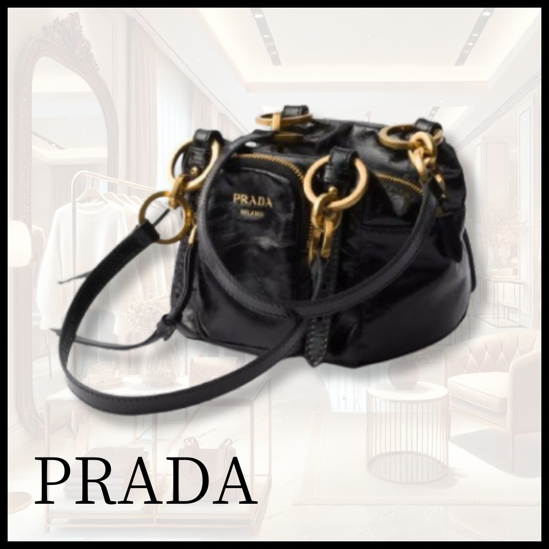 【PRADA】プラダ ダングル ミニ レザー ショルダーバッグ