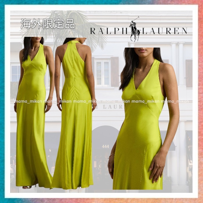 【Ralph Lauren】優美なホルターネックチャーミングドレス