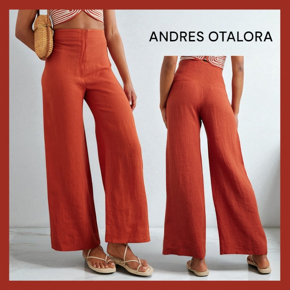 【Andres Otalora】美シルエット♪ リネン ワイドパンツ