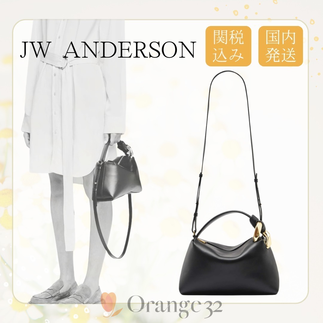 【JW ANDERSON】コーナー レザー トップ ハンドル バッグ
