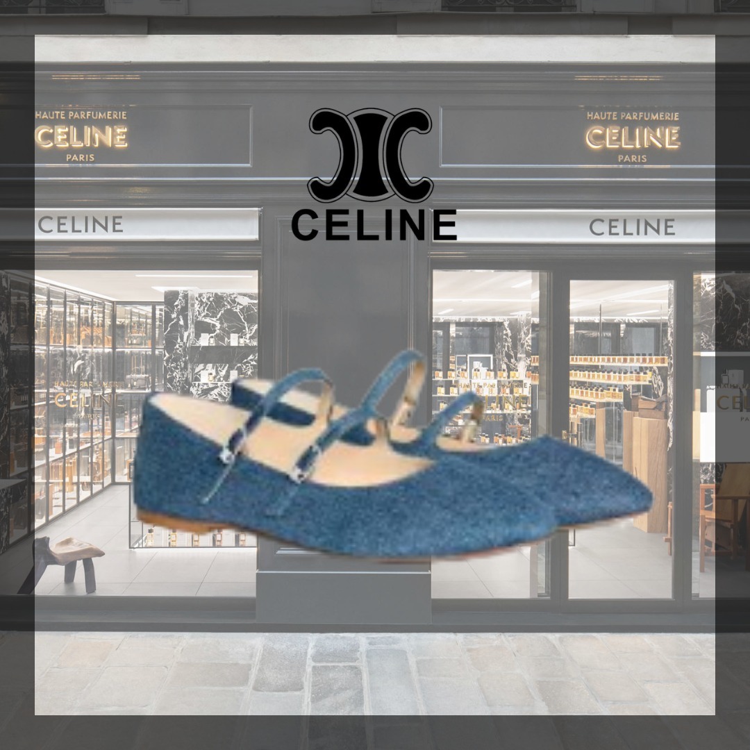 【CELINE】リ バレリーナ セリーヌ ダブルストラップ デニム