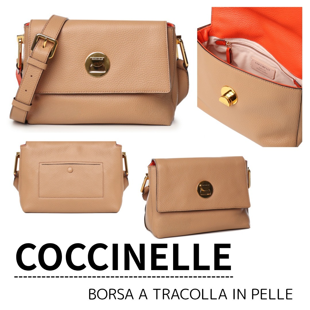【 COCCINELLE】レザーショルダーバッグ