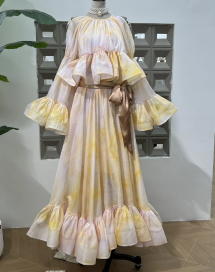 結婚式にも○ シフォン プリント ドレス  ワンピース セット