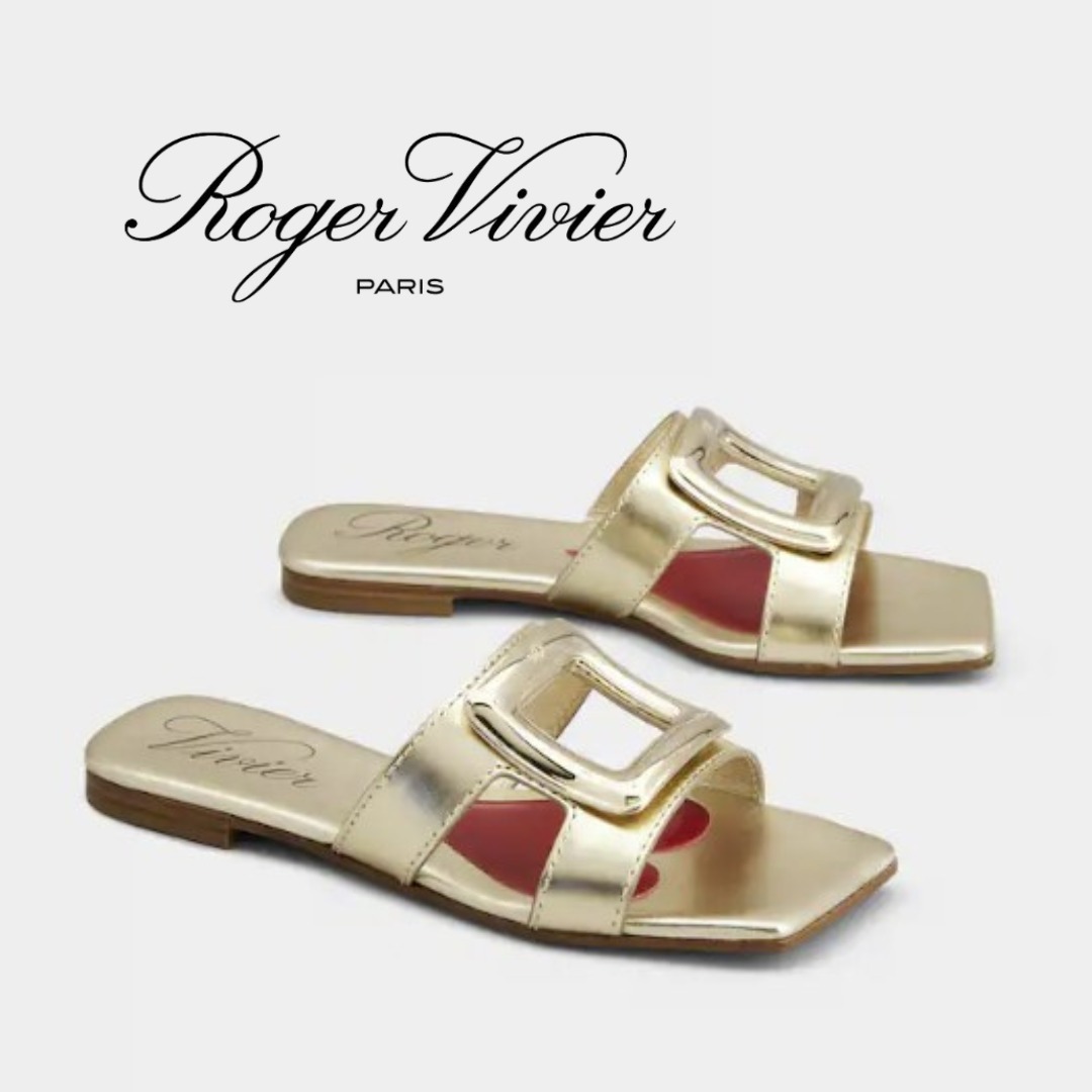 【ROGER VIVIER】ヴィヴ バイ ザ シー レザーミュール関税送料込