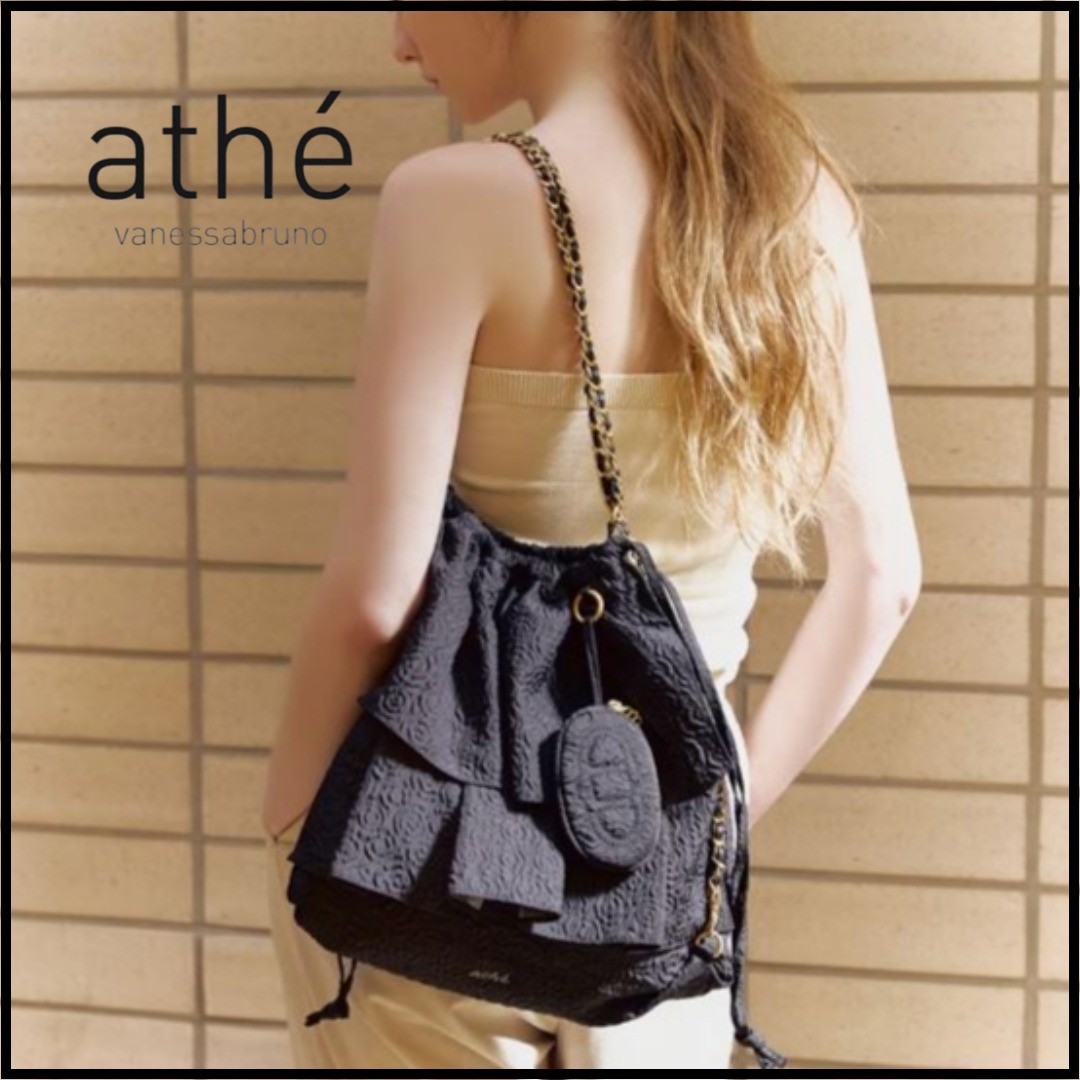 ショルダーバッグ・ポシェット [ATHE VANESSABRUNO] BLACK CHAIN BACKPACK AND SHOULDER BAG M