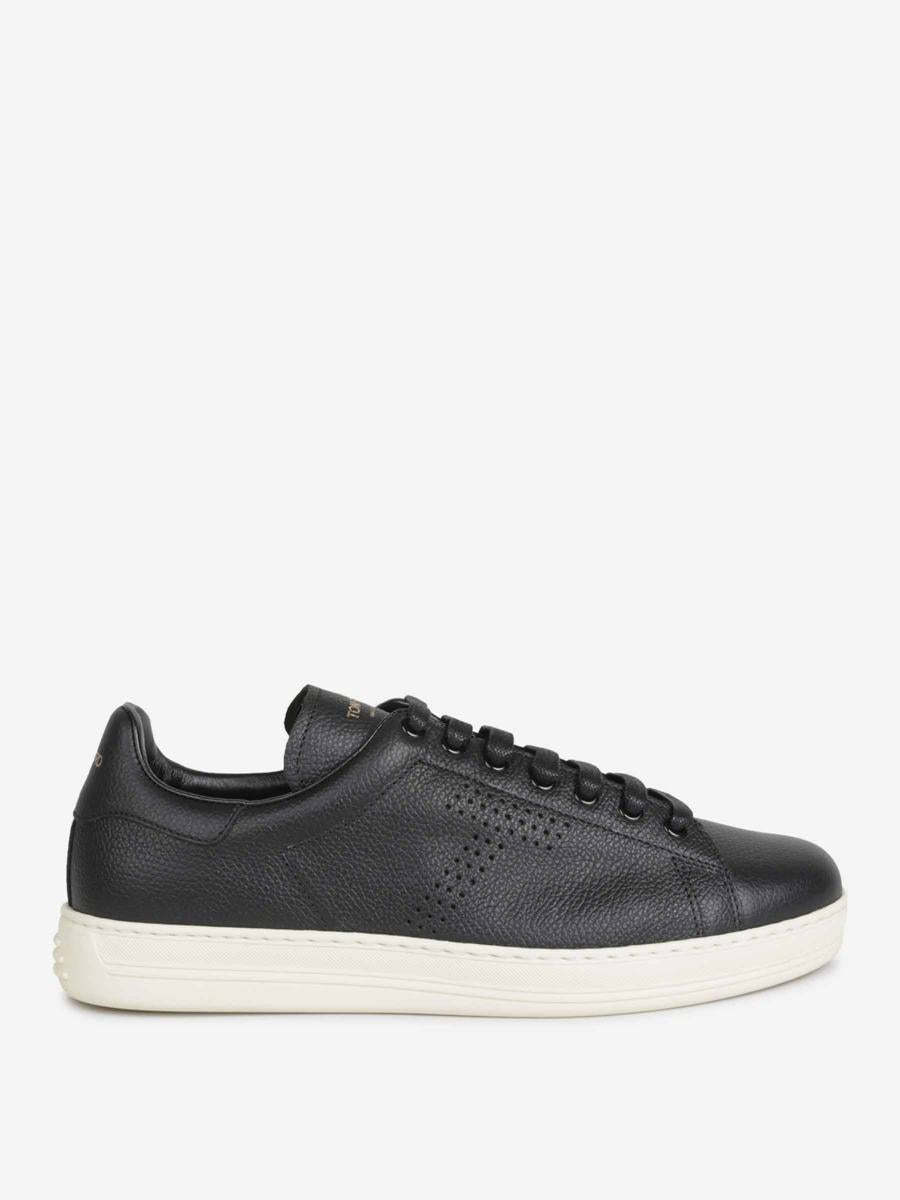 【関税＆送料込み】Tom Ford Leather Lace-Up Sneakers