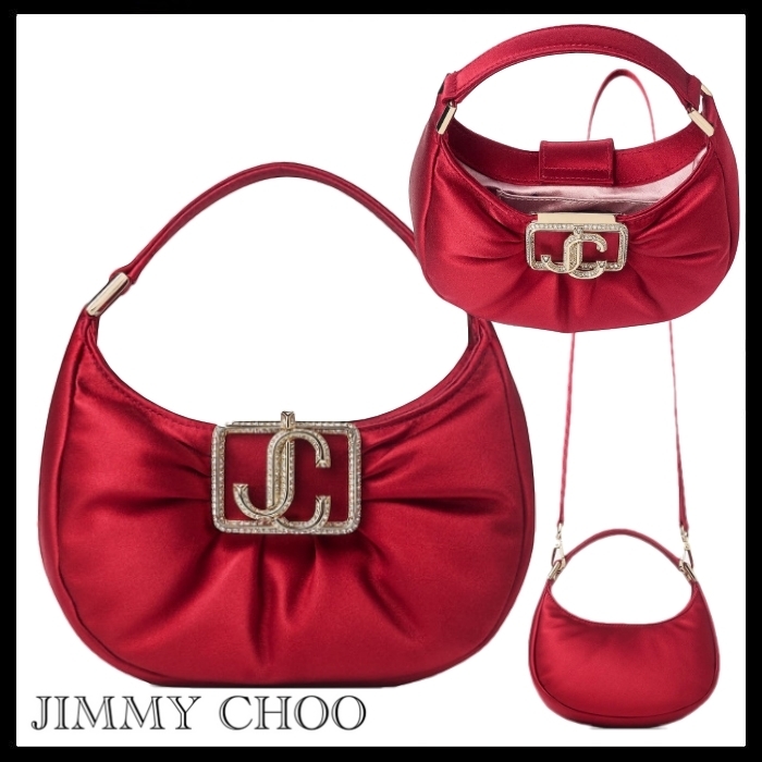 JIMMY CHOO Edie Hobo Mini サテン ミニバッグ