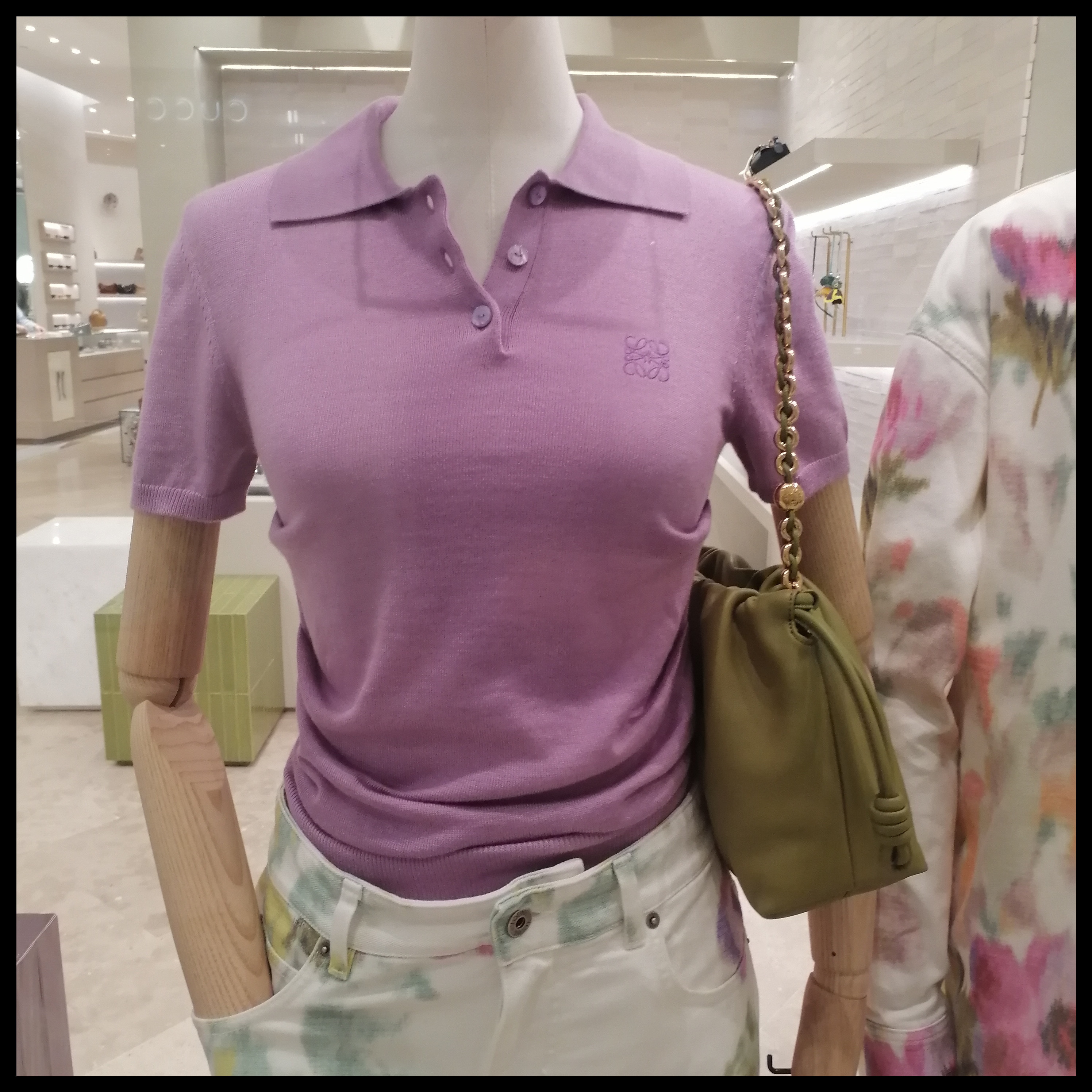 ◆LOEWE◆ ショートスリーブ ポロ セーター（カシミヤ&シルク）