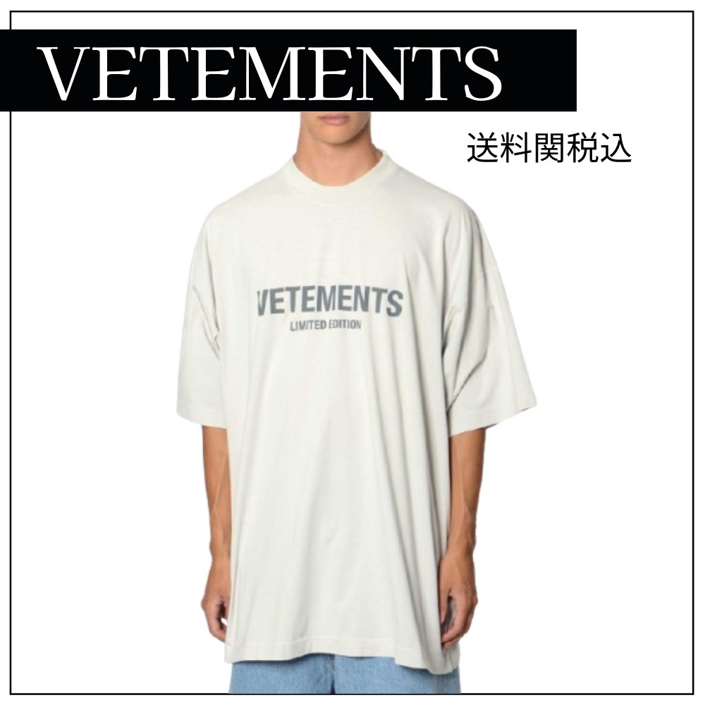 送料関税込★VETEMENTS 限定ロゴTシャツ オイスター