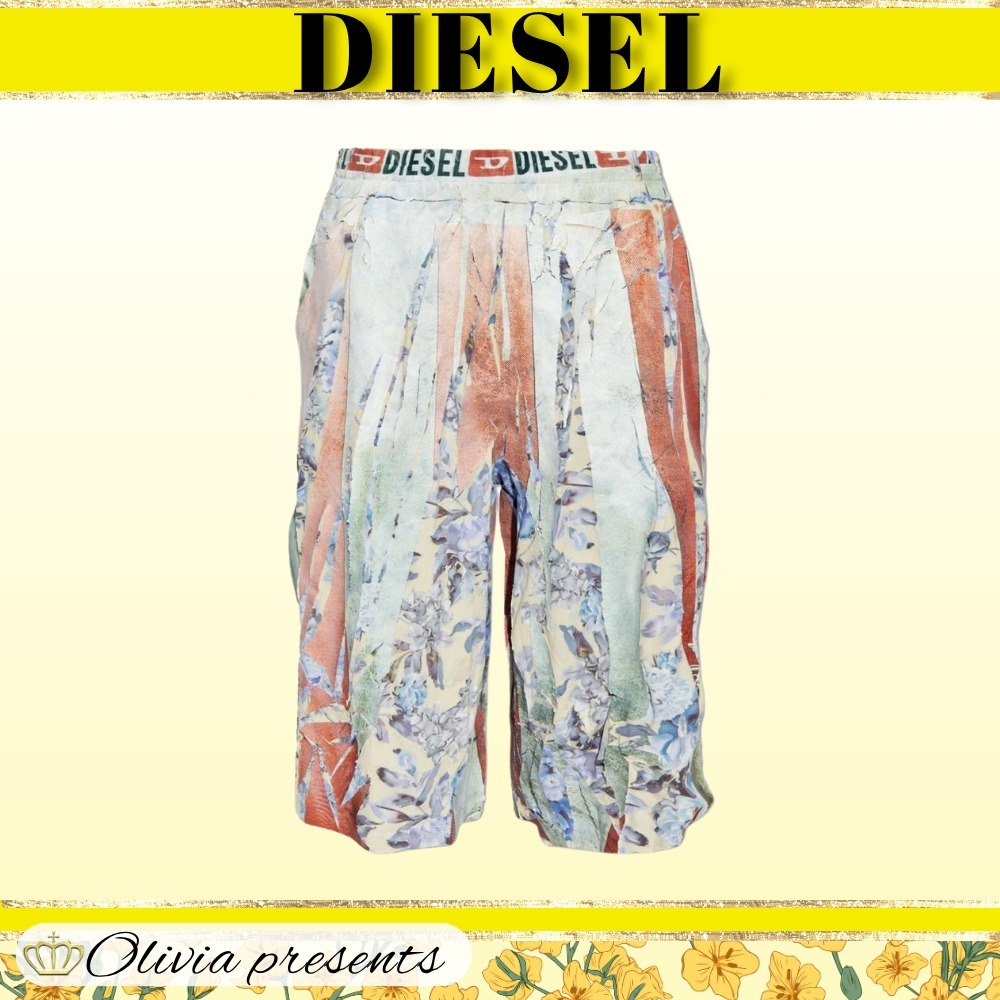 DIESEL>>ディーゼル P-Helge ロゴ ウエストバンド ショーツ