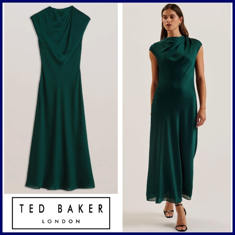 高級感♪【TED BAKER】美しいドレープ◇上品シフォンワンピース