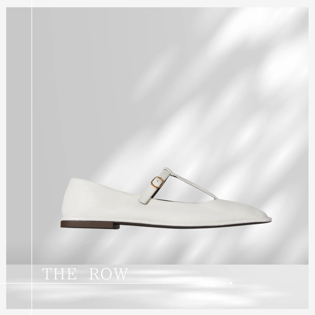 極上レザー感【THE ROW】スクエアなTストラップフラットシューズ
