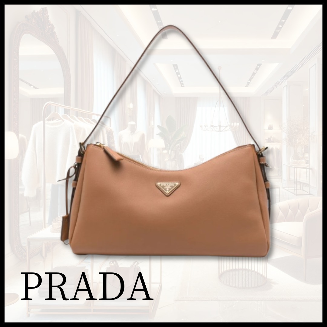 【PRADA】プラダ エメ ラージレザーショルダーバッグ