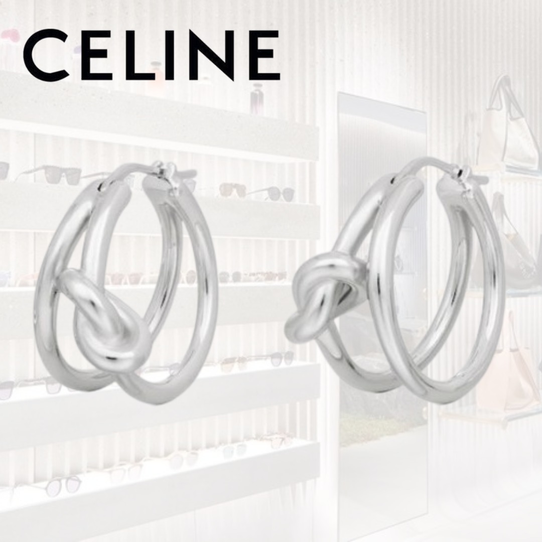 【CELINE】ダブルフープ ピアス ゴールド お洒落 人気★送料込