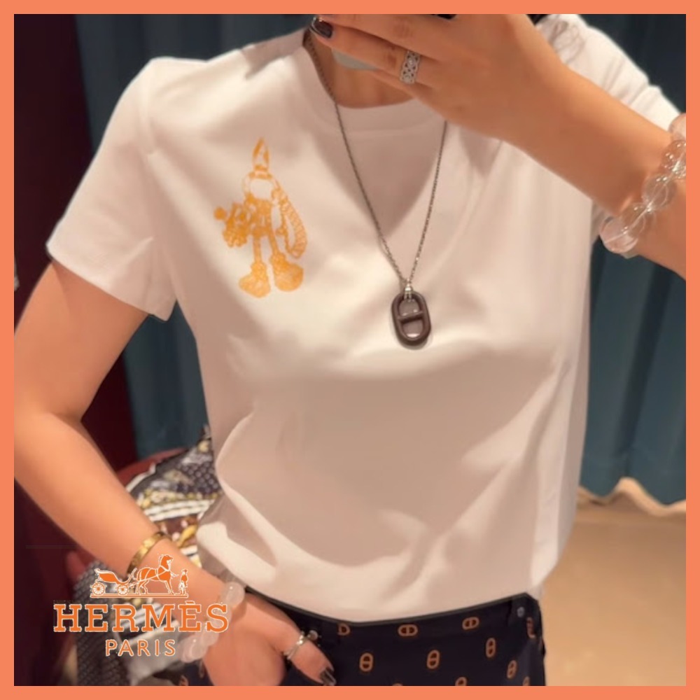 【これからの季節に♪】 HERMES  プリントTシャツ Palefroi