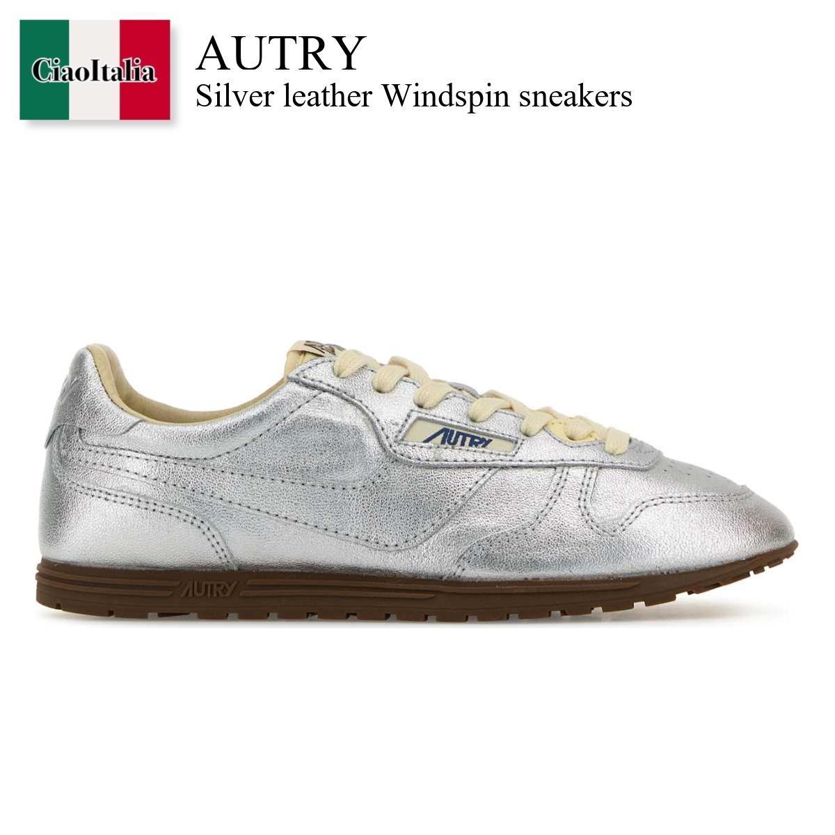 スニーカー Autry Silver Leather Windspin Sneakers