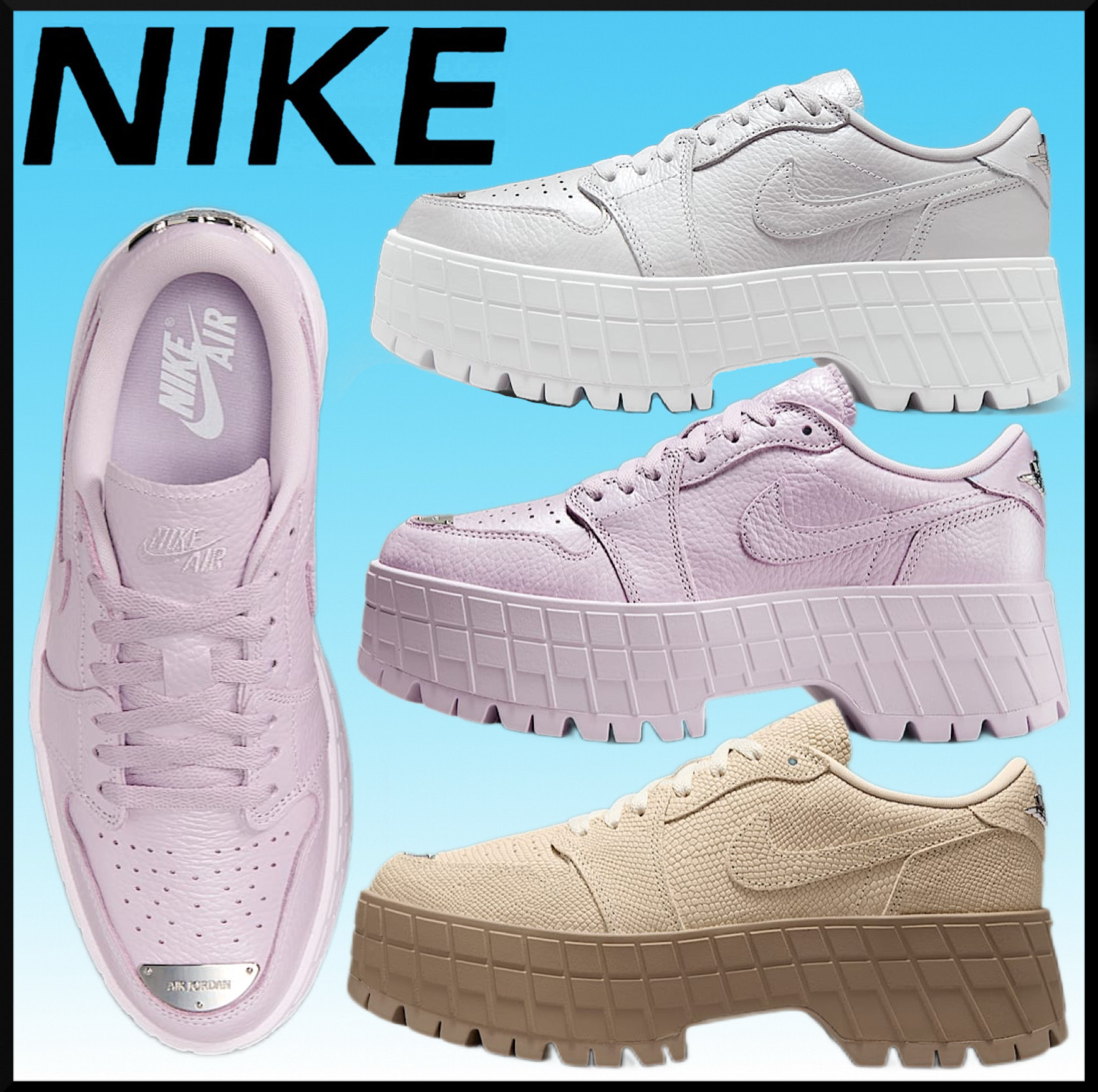 人気★Nike エア ジョーダン 1 ブルックリン LOW★厚底 おしゃれ