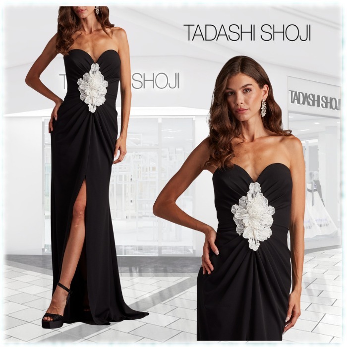 限定!! TADASHI SHOJI フロントスリット ロングドレス