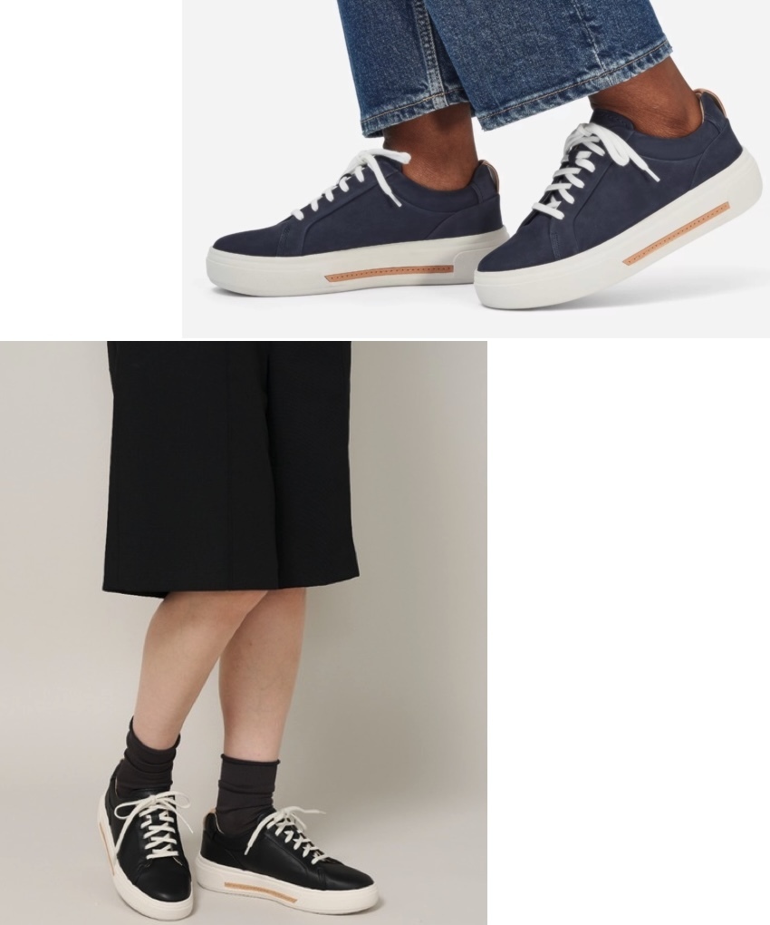 Clarks スニーカー レザー 革 3.5cm ヒール ランニング