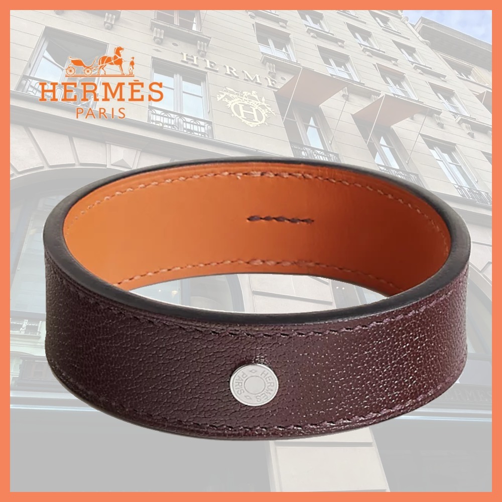 【レザーがオシャレ♪】 HERMES   フォルム バングル