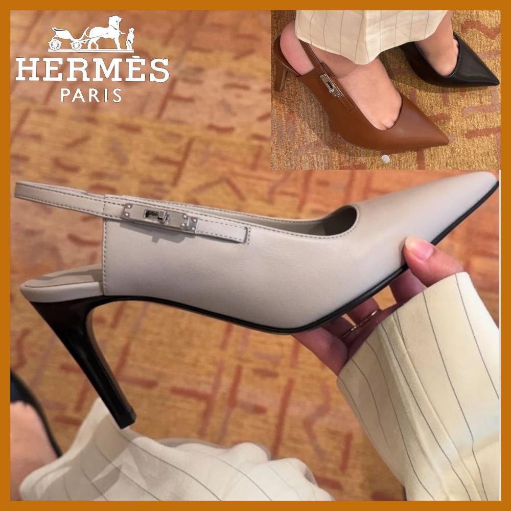 【スタイルアップ♪】HERMES エルメス スリングバック パンプス