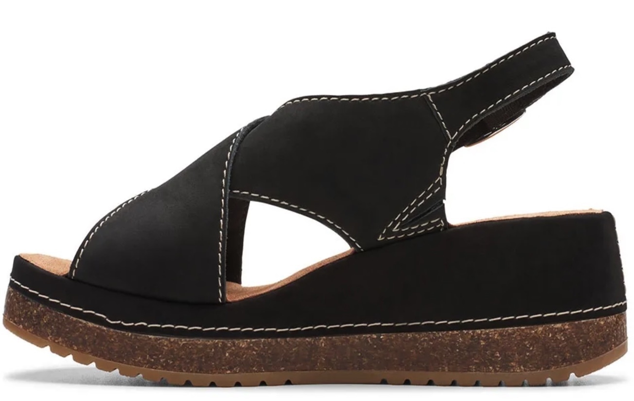 Clarks ウエッジ サンダル レザー 6.5cm 厚底 スニーカー