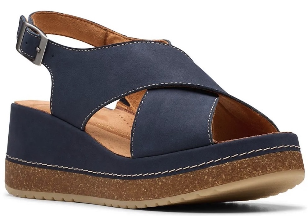 Clarks ウエッジ サンダル レザー 6.5cm 厚底 スニーカー