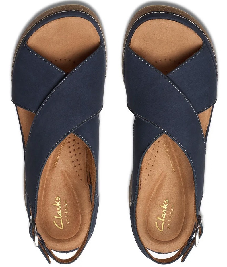 Clarks ウエッジ サンダル レザー 6.5cm 厚底 スニーカー
