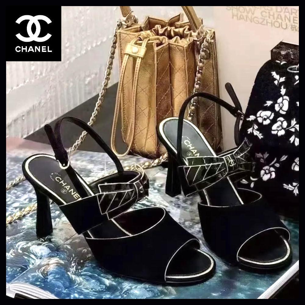 【足元を涼しく★】CHANEL ベロアサンダル 25メティエダール