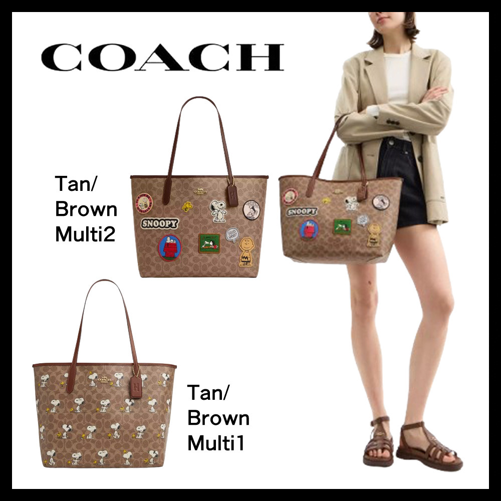 【Coach】Peanuts City Tote Bag In Signature Canvasスヌーピー