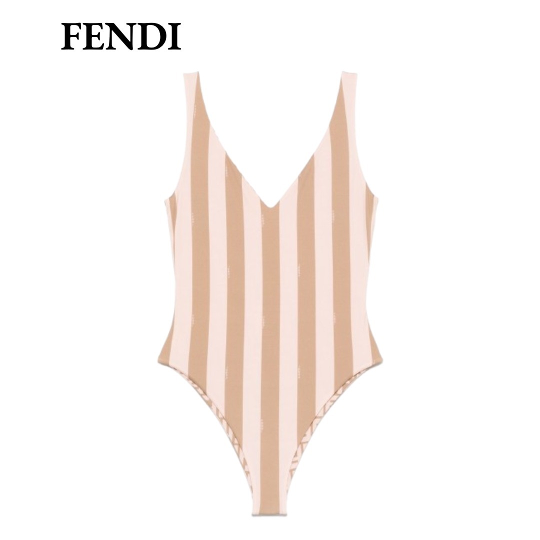 【VIP価格】FENDI ストライプ柄 ワンピース水着