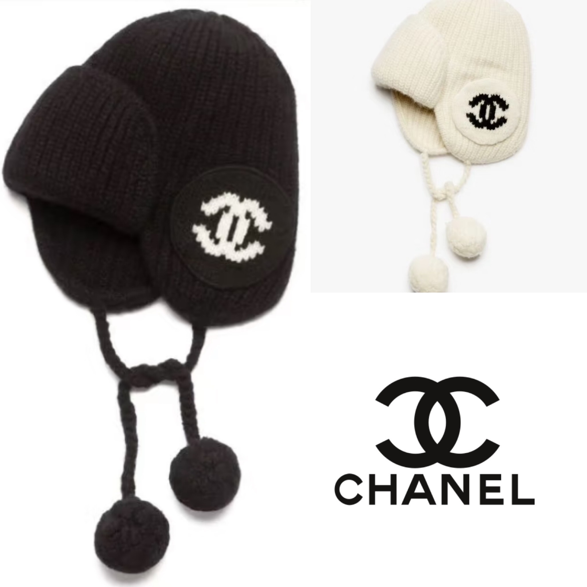 カジュアルに被れるチャプカ帽風デザインが◎ CHANEL ニット帽