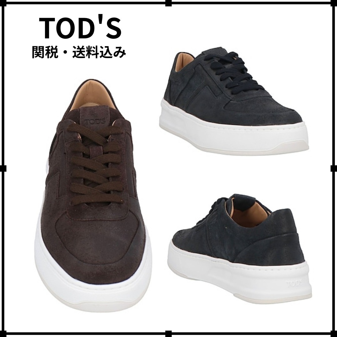 関税*送料込★TOD'S★ローカットスニーカー ラバーソール ロゴ